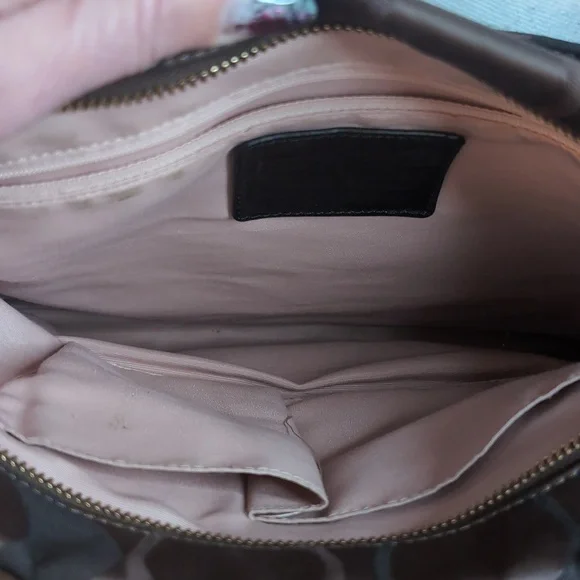 Coach Classic Brown Logo Print Large Travel Crossbody Bag Adjustable Strap - Picture 12 of 13